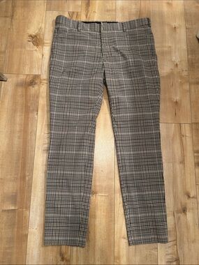 **H&M Men's Plaid Skinny Fit Dress Pants - Size 33**